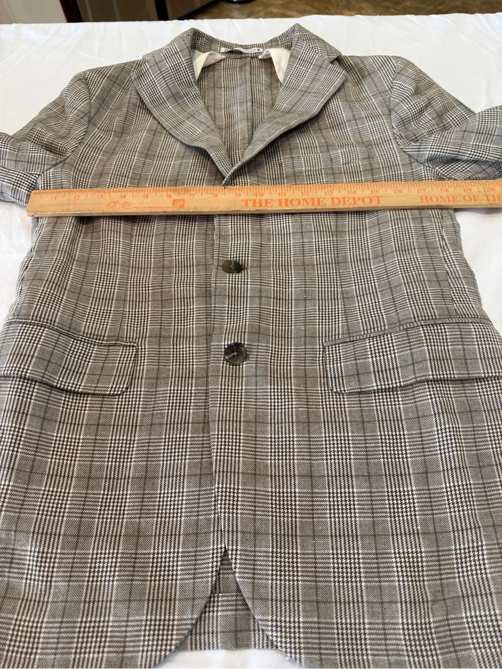 Zara Men's Plaid Blazer Sport Coat Size 36 Brown Gray Glen Plaid Two Button